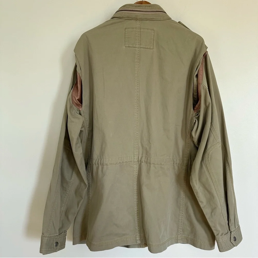 ORVIS Vintage Khaki Beige Chore Canvas Field Utility Jacket Size XL 46-48